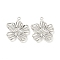 Non-Tarnish 304 Stainless Steel Pendants, Flower Charms, Stainless Steel Color, 17.5x16x2.8mm, Hole: 1.2mm