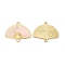 Alloy Enamel Links Connectors, Golden, Fan with Flower, Pink, 20x24x1mm, Hole: 1.6mm