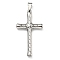 Non-Tarnish 304 Stainless Steel Big Pendants, Cross Charm, Stainless Steel Color, 50x27x6mm, Hole: hole: 8x5mm