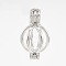 Brass Locket Pendants, Cage Pendants, Hollow, Round, Cadmium Free & Nickel Free & Lead Free, Platinum, 21x11.5x11mm, Hole: 4x2.5mm, Inner measure: 9mm