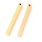 304 Stainless Steel Pendants, Laser Cut, Bar, Golden, 31.5x3x3.5mm, Hole: 1.2mm