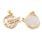 Brass Micro Pave Clear Cubic Zirconia Pendants, Dragonfly Charms with Natural Shell, Real 18K Gold Plated, 19.5x19x4mm, Hole: 2x3.5mm