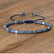 Dyed & Heated Natural Blue Aventurine Beaded Braided Bracelets, Adjustable Women's Bracelets, Inner Diameter: 16cm, Bead: 4~4.5x2~2.5mm
