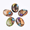 Assembled Synthetic Imperial Jasper and Bronzite  Cabochons, Dyed, Oval, Colorful, 25~25.5x18~18.5x7~7.5mm