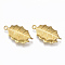 Brass Links connectors, Nickel Free, Leaf, Raw(Unplated), 27.5x15x6mm, Hole: 2mm