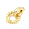 Brass Fold Over Clasps, Cadmium Free & Nickel Free & Lead Free, Ring, Real 18K Gold Plated, 27mm