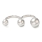 Brass Double Finger Rings, Open Cuff Rings, Cadmium Free & Lead Free, Round, Platinum, 3mm, Inner Diameter: 16.3mm & 17mm