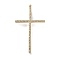 Brass Micro Pave Cubic Zirconia Pendants, Cross, Clear, Golden, 37x22.5x2mm, Hole: 1.5x4mm