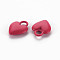 Spray Painted Alloy Charms, Cadmium Free & Lead Free, Heart, Cerise, 14.5x11x4mm, Hole: 3mm