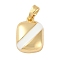 Brass Enamel Pendants, Cadmium Free & Nickel Free & Lead Free, Real 18K Gold Plated, Rectangle, 14.5x10.5x4mm, Hole: 4x2mm