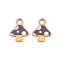 304 Stainless Steel Enamel Charms, Ion Plating(IP), Real 18K Gold Plated, Mushroom, 12.5x10x1mm, Hole: 2.5mm