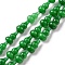 Natural White Jade Beads Strands, Dyed, Gourd, Green, 17.5~18.5x9.5~10mm, Hole: 1.2mm, about 23~24pcs/strand, 16.14~16.34 inch(41~41.5cm)