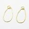 Brass Pendants, Lead Free & Cadmium Free & Nickel Free, Oval, Raw(Unplated), 46x25x1mm, Hole: 7mm
