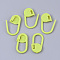 Plastic Knitting Crochet Locking Stitch Markers Holder, Green Yellow, 21x11x3mm, Hole: 8x10mm, about 200pcs/bag