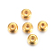 304 Stainless Steel Spacer Beads, Flat Round, Real 18K Gold Plated, 6x2.5mm, Hole: 1.8mm