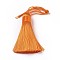 Polyester Tassel Big Pendants, Ice Silk Tassel, Orange, 50~57x12mm