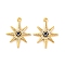 Brass Micro Pave Clear Cubic Zirconia Pendants, Star, Real 18K Gold Plated, 21.9x17.6x3mm, Hole: 1.5mm
