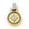Ion Plating(IP) 304 Stainless Steel Pendants, Flat Round with Star Charm, Golden & Stainless Steel Color, 22x16.5x5mm, Hole: 4x3mm