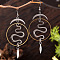 Snake Gothic Style Alloy Dangle Earrings, Platinum, 92x40mm