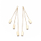 Brass Box Chains Tassel Big Pendants, Nickel Free, Rectangle, Real 18K Gold Plated, 60~62mm, Hole: 1.4mm