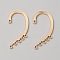 Alloy Ear Cuff Findings, with Horizontal Multi-Holes, Light Gold, 50x25x2mm, Hole: 1.6mm and 1.5x3mm