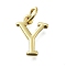 Brass Pendants, With Jump Ring, Long-Lasting Plated, Lead Free & Cadmium Free, Rack Plating, Real 18K Gold Plated, Letter Y, 12x9x2mm, Hole: 3mm