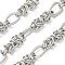 304 Stainless Steel Link Chains, Unwelded, with Spool, Stainless Steel Color, 21x7x7mm, about 5m/roll