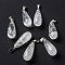 Natural Quartz Crystal Pendants, Rock Crystal Pendants, with Platinum Brass Findings, Teardrop, 26.5~29x10mm, Hole: 2.5~3.5x4~6mm