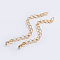 Brass Chain Extender, with Teardrop End Pieces, Light Gold, 57x3mm