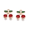 Alloy Enamel Pendants, Lead Free & Cadmium Free, Cherry Charm, Golden, FireBrick, 11.5x10x3.5mm, Hole: 1.6mm