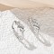 Brass Clear Cubic Zirconia Hoop Earrings, Twist, Platinum, 15.5x15.5x6mm