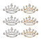 6Pcs 2 Colors Crown Alloy Crystal Rhinestone Brooch, Gunmetal & Platinum, 28x50mm, 3pcs/color