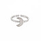 Non-Tarnish 304 Stainless Steel Moon Open Cuff Ring for Women, Stainless Steel Color, US Size 7(17.3mm)