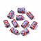 Handmade Polymer Clay Beads, Column with Jewelry Crafts Pattern, Lilac, 11x6~7.5mm, Hole: 2~3mm