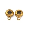 201 Stainless Steel Tube Bails,with Silicone Seal Ring, Ion Plating(IP), Flat Round, Golden, 8x6x3mm, Hole: 1.6mm