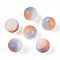 Frosted Baking Painted Crackle Glass Beads with Glitter Powder, Two Tone, Round, Cornflower Blue, 8x7.5mm, Hole: 1.6mm