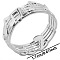 Stainless Steel Music Note Open Cuff Ring for Unisex, Simple Adjustable Ring, Stainless Steel Color