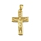 Brass Pendants, Crucifix Cross, Long-Lasting Plated, Rack Plating, Lead Free & Cadmium Free, Real 18K Gold Plated, 30x19x3mm, Hole: 6mm