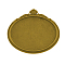 Oval Tibetan Style Brooch Cabochon Settings, with Iron Back Bar Pins, Cadmium Free & Nickel Free & Lead Free, Antique Golden, Tray: 40x30mm, 45.5x40x7mm