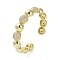 Brass Micro Pave Cubic Zirconia Cuff Bangle, Open Bangle for Women, Round, Real 16K Gold Plated, Inner Diameter: 2-1/4x1-7/8 inch(5.65x4.75cm)