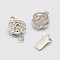 Brass Box Clasps, Rose Flower, Nickel Free, 14x9x5mm, Hole: 2mm, Platinum, 14x9x5mm, Hole: 2mm