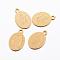 Ion Plating(IP) 304 Stainless Steel Charms, Oval with Virgin Mary, Golden, 14x9x0.8mm, Hole: 1mm