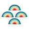 Handmade Polymer Clay Cabochons, Half Round/Semi Circle, Cadet Blue, 21.5x41.5~43x3.5~4mm