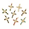Rack Plating Brass Pendants, with Glass Cubic Zirconia, Religion Cross with Virgin Mary Charm, Cadmium Free & Lead Free, Long-Lasting Plated, Real 18K Gold Plated, Mixed Color, 46.5x31.5x5.5mm, Hole: 5x3mm