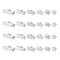 120Pcs 6 Styles Iron Ribbon Crimp Ends, Rectangle, Silver, 6~8x7~20mm, Hole: 1~2mm, 20Pcs/style