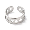 Non-Tarnish Spade & Club & Heart & Diamond 304 Stainless Steel Open Cuff Ring for Women, Stainless Steel Color, US Size 6(16.5mm)
