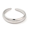 Non-Tarnish 304 Stainless Steel Open Cuff Rings, Plain Band, Stainless Steel Color, US Size 6 3/4(17.1mm)