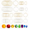 48Pcs 8 Styles Alloy Open Back Bezel Pendants, Geometric Charms For DIY UV Resin, Epoxy Resin, Pressed Flower Jewelry, Platinum & Light Gold, 30~42.5x21.5~44x1.5mm, hole: 1.2~3mm, 6pcs/style