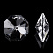 Glass Pendants, Faceted, Octagon Charms, Clear, 14x14x8mm, Hole: 1.5mm