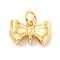Brass Pendants, Cadmium Free & Nickel Free & Lead Free, Bowknot, Real 18K Gold Plated, 9x14x4mm, Hole: 3mm